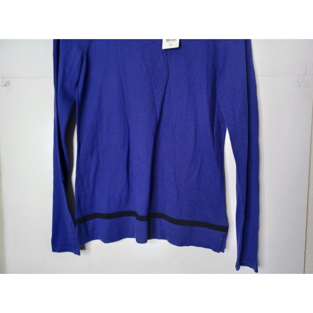 Lauren Ralph Lauren Women's Contrast-Trim Pullover Sweater Long Sleeve Medium - Picture 2 of 6